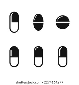 Medicine icon Vector. Pill Icon vector. capsule vector icon, flat design vector icon