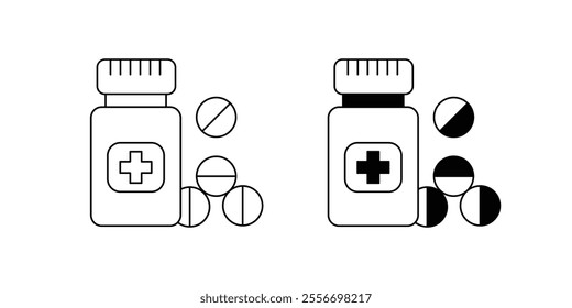medicine icon with white background vector stock illustration