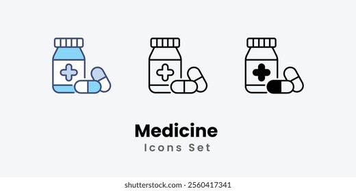 Medicine icons in different style vector stock