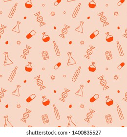 Medicine icons seamless background pattern.