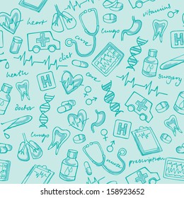 Medicine icons seamless background pattern