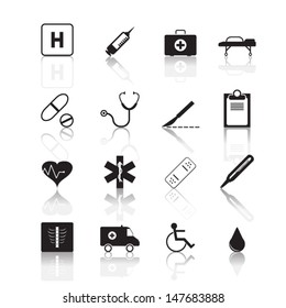 Medicine icons set