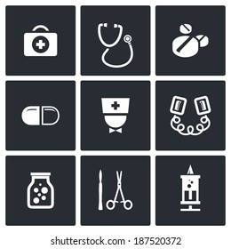 Medicine icons set