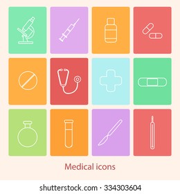 Medicine icons set