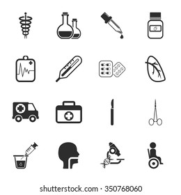 Medicine icons set. 