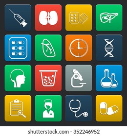 Medicine icons set. 