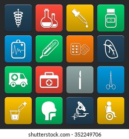 Medicine icons set. 