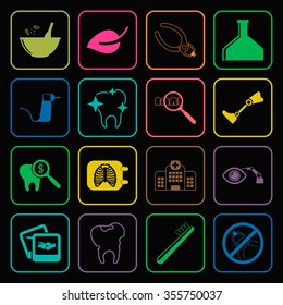 Medicine icons set.