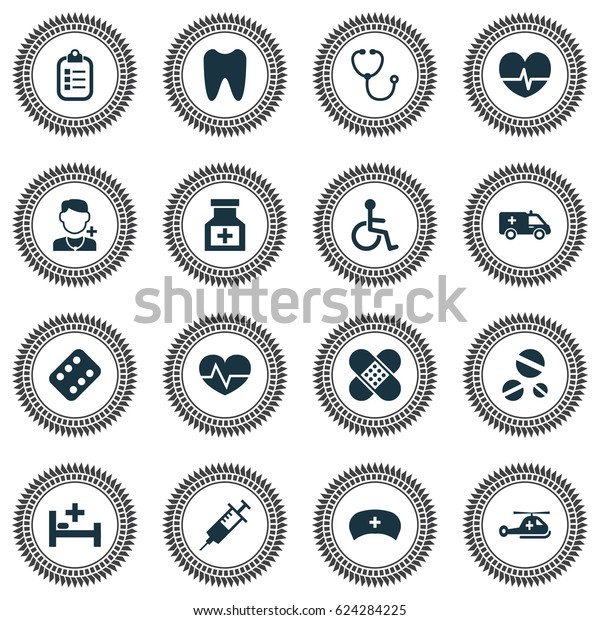 Medicine Icons Set. Collection Of Claw,\
Beating, Injection And Other Elements. Also Includes Symbols Such\
As Cure, Nurse,\
Disabled.