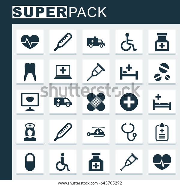 Medicine Icons Set. Collection Of Disabled,\
Drug, Spike And Other Elements. Also Includes Symbols Such As\
Heartbeat, Disabled,\
Handicapped.