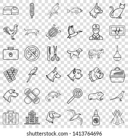 Medicine icons set. Outline style of 36 medicine vector icons for web for any design