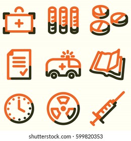 Medicine icons set, signs for infographics, web, presentation