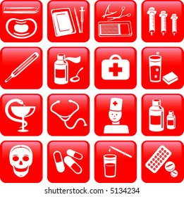 Medicine. Icons set. ( Vector)