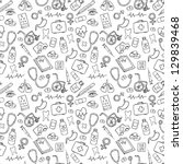 Medicine icons vector doodle seamless background