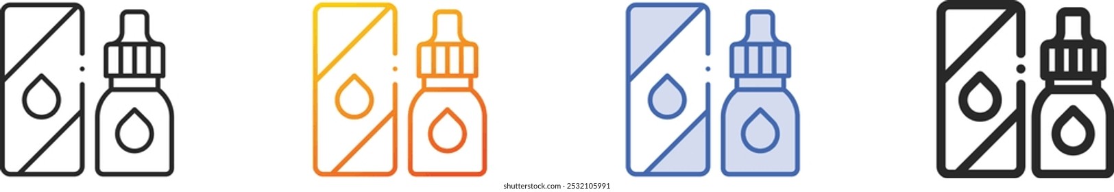 medizinisches Symbol.Dünn linear, Farbverlauf, blauer Strich und fett Styling einzeln auf weißem Hintergrund