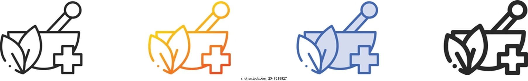 icono de la medicina. Diseño lineal delgado, degradado, trazo azul y estilo audaz aislado sobre fondo blanco
