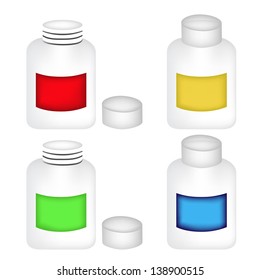 medicine illustration. medicine bottles. mesh vector