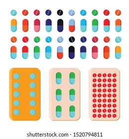 Medicine Illustration. Medicine for design landing page. Medicine Set Design