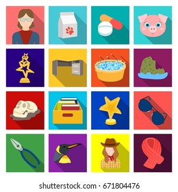 medicine, industry and other web icon in flat style. competitions, achievements, nature, icons in set collection.