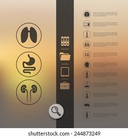 medicine infographic with unfocused background