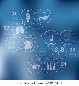 medicine infographic with unfocused background