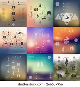 medicine infographic with unfocused background