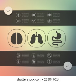 medicine infographic with unfocused background
