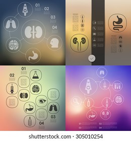medicine infographic with unfocused background