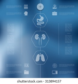 medicine infographic with unfocused background