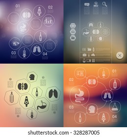 medicine infographic with unfocused background