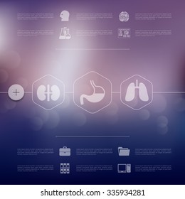 medicine infographic with unfocused background