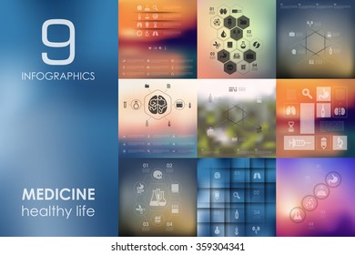 medicine infographic with unfocused background