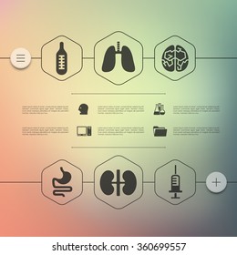 medicine infographic with unfocused background