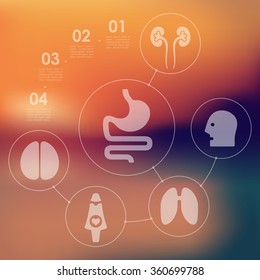 medicine infographic with unfocused background