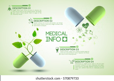 Medicine Information Poster With Medication And Pharmacy Symbols Realistic Vector Illustration