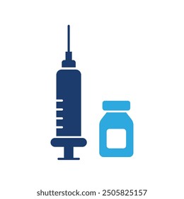 medicine inject icon solid vector design in modern style