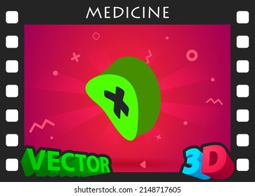 Icono de diseño isométrico de la medicina. Ilustración web de vectores. 3.ª colorida concepción