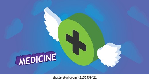 Icono de diseño isométrico de la medicina. Ilustración web de vectores. 3.ª colorida concepción