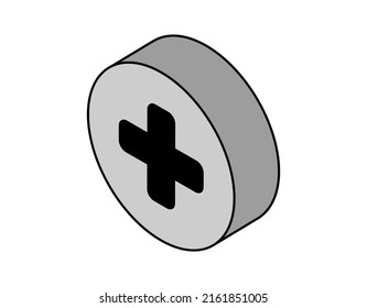 Medicine isometric design icon. Vector web illustration. 3d colorful concept