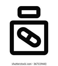 Medicine Jar Bold Line Vector Icon