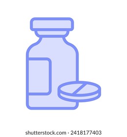 Icono de contorno de color Jar de Medicina , vector, perfecto de píxel, archivo ilustrador