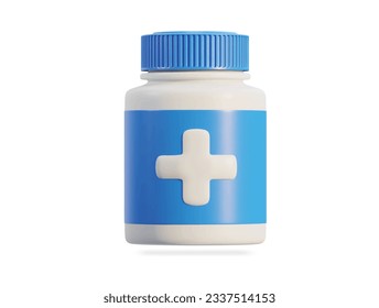 medicine jar icon 3d render vector illustration