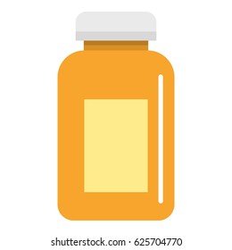 Medicine jar icon flat isolated on white background vector illustration