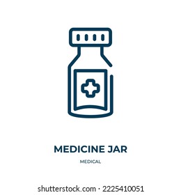 Medicine jar icon. Linear vector illustration from medical collection. Outline medicine jar icon vector. Thin line symbol for use on web and mobile apps, logo, print media.