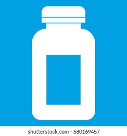 Medicine jar icon white isolated on blue background vector illustration