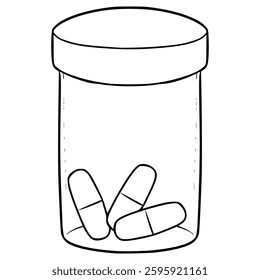 medicine jar illustration hand drawn outline vector