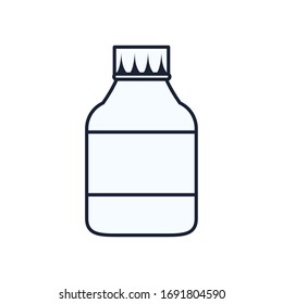 Medicine jar line style icon design of Medical care health emergency aid exam clinic and patient theme Vector illustration