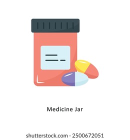 Medicine Jar Vector Flat Icon Design illustration Symbol on White background EPS 10 File