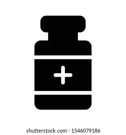 Medicine Jar Vector Glyphs Flat Icon