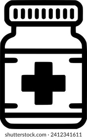Icono vectorial del frasco de medicina. signo plano relleno para concepto móvil y signo web, símbolo, vector, arte